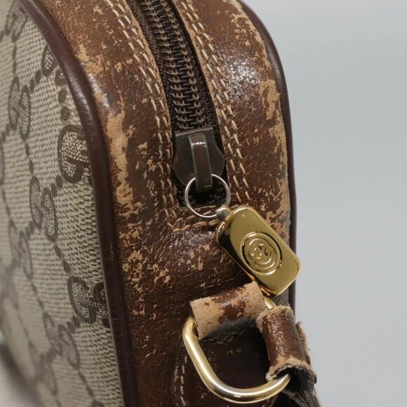 GUCCI GG Supreme Web Sherry Line Bag PVC Beige Gold - Picture 9 of 16